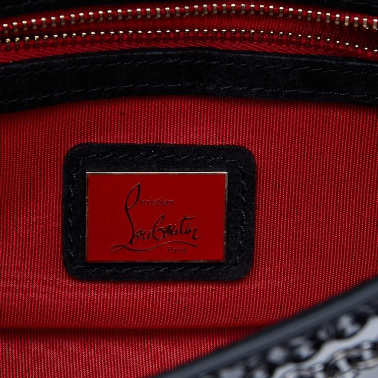 Pre Owned Christian Louboutin Black Patent Leather Riviera Clutch