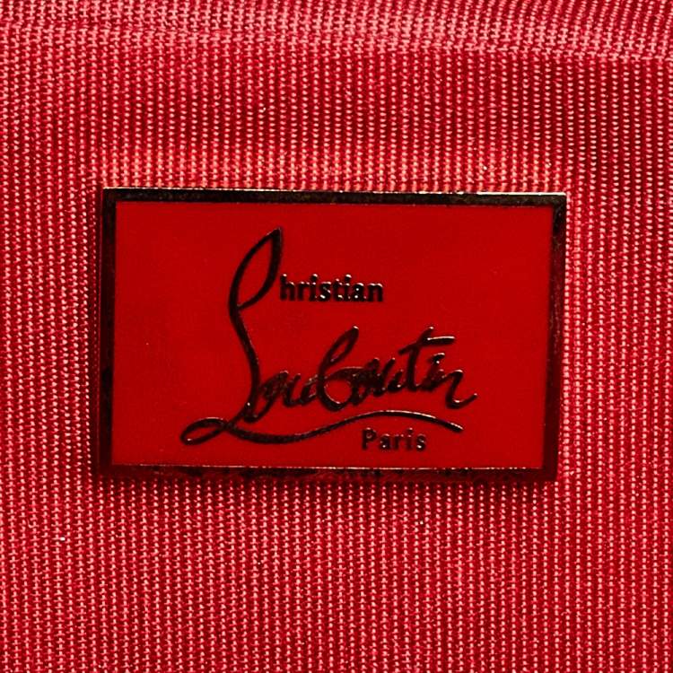 Pre Owned Christian Louboutin Black Leather Marquise Spike Clutch