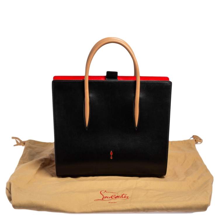 مملوكة مسبقًا Christian Louboutin Black Leather and Patent Large Paloma Tote
