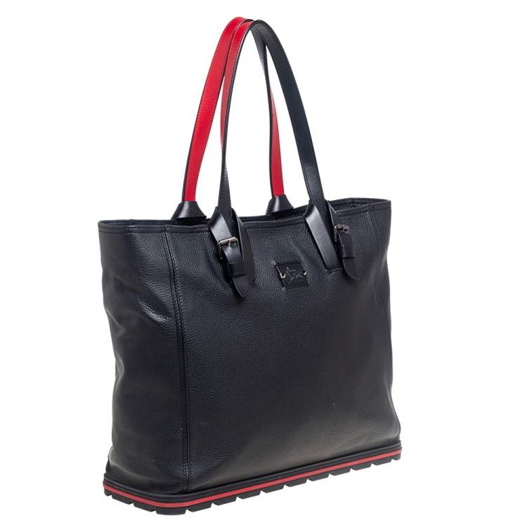 Pre Owned Christian Louboutin Black Leather Kabiker Tote