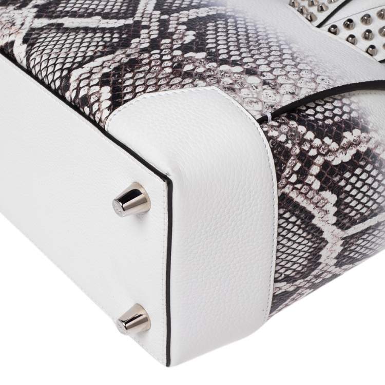 Pre Owned Christian Louboutin White Snakeskin Effect Leather Small Eloise Satchel
