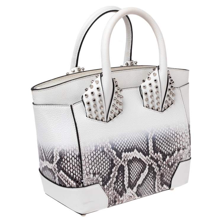 Pre Owned Christian Louboutin White Snakeskin Effect Leather Small Eloise Satchel