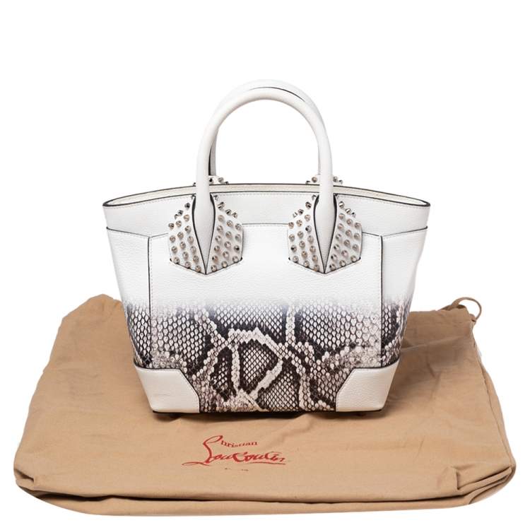 Pre Owned Christian Louboutin White Snakeskin Effect Leather Small Eloise Satchel