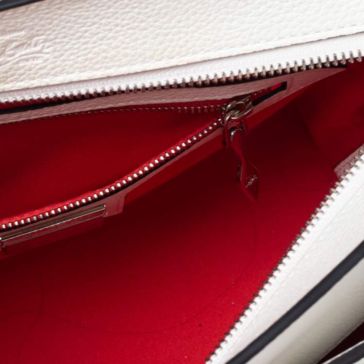 Pre Owned Christian Louboutin White Snakeskin Effect Leather Small Eloise Satchel