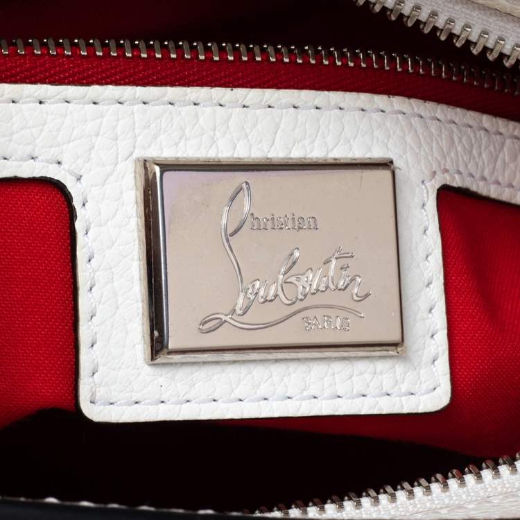 Pre Owned Christian Louboutin White Snakeskin Effect Leather Small Eloise Satchel