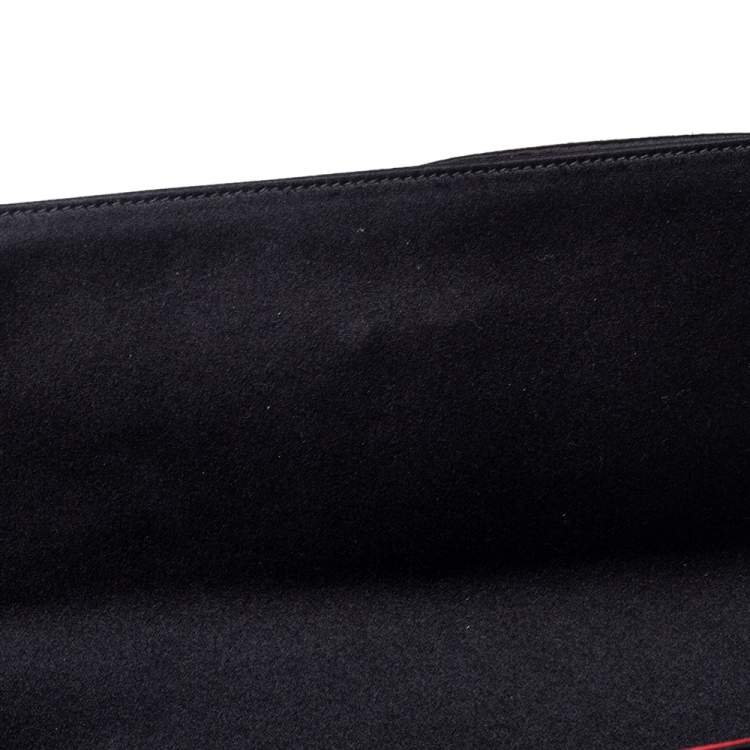 مملوكة مسبقًا Christian Louboutin Black Satin Loubibow Clutch