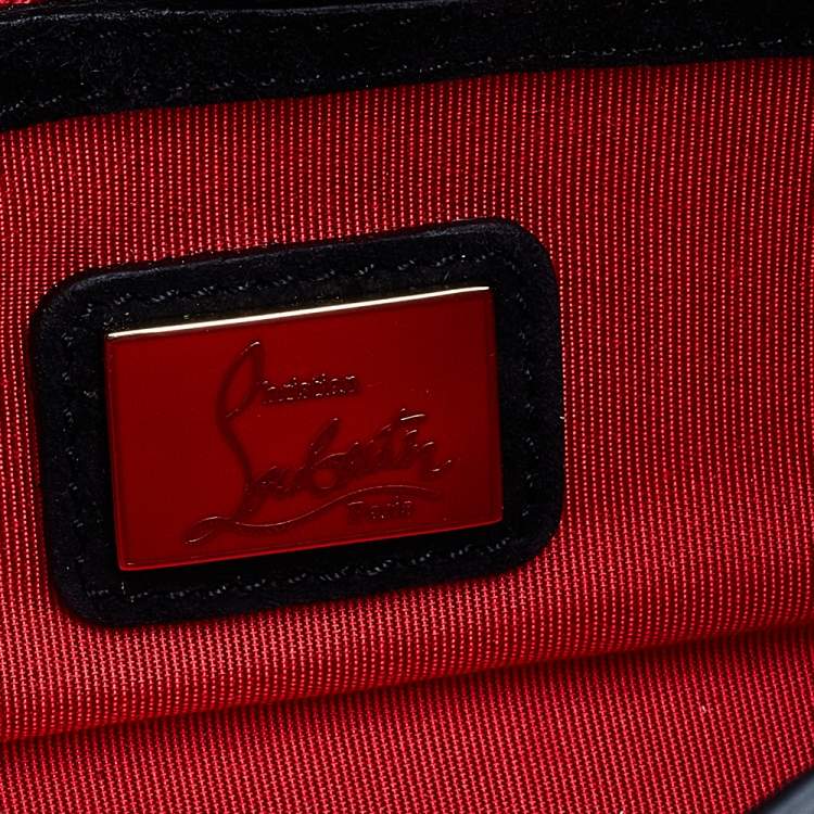 Pre Owned Christian Louboutin Black Patent Leather Riviera Clutch
