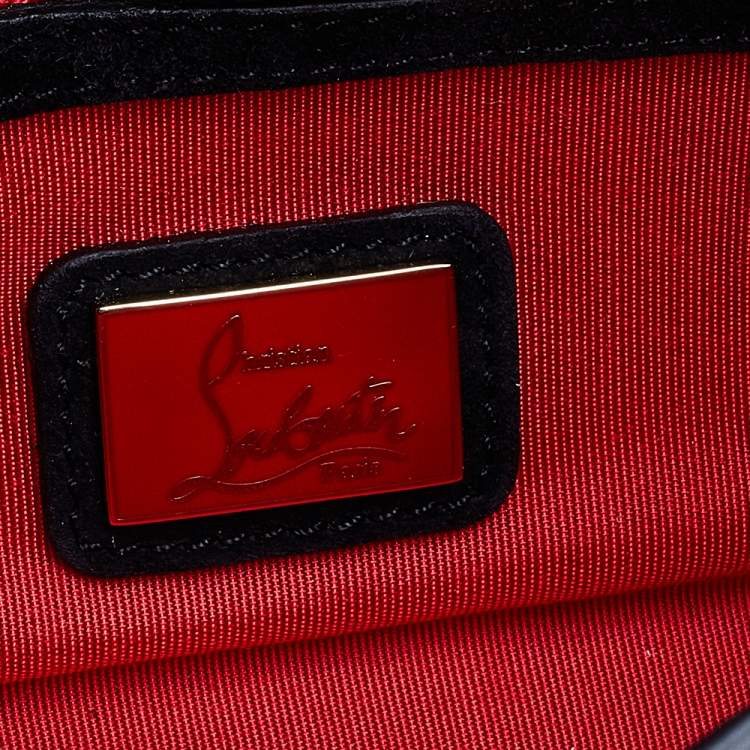 Pre Owned Christian Louboutin Black Patent Leather Riviera Clutch