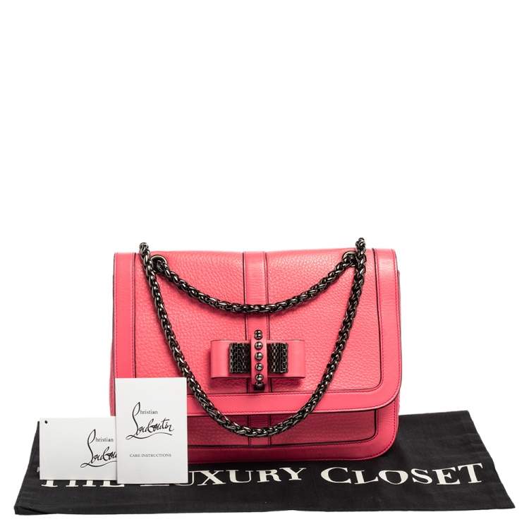 Pre Owned Christian Louboutin Pink Leather Sweet Charity Shoulder Bag