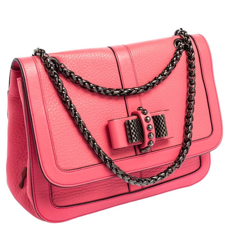 Pre Owned Christian Louboutin Pink Leather Sweet Charity Shoulder Bag