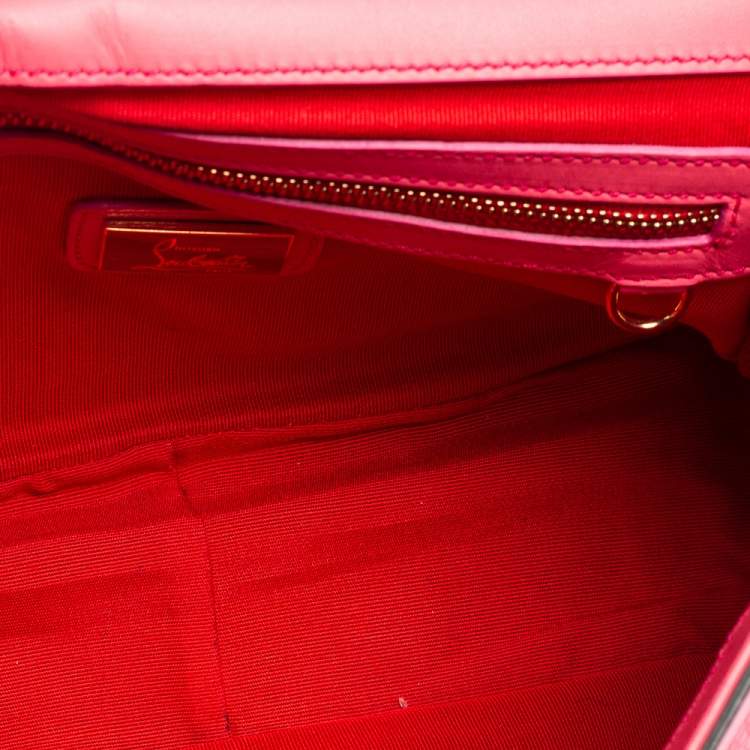 Pre Owned Christian Louboutin Pink Leather Sweet Charity Shoulder Bag