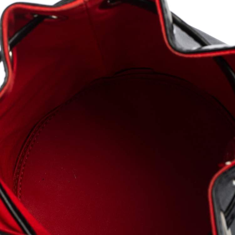 Pre Owned Christian Louboutin Black Leather Marie Jane Bucket Bag