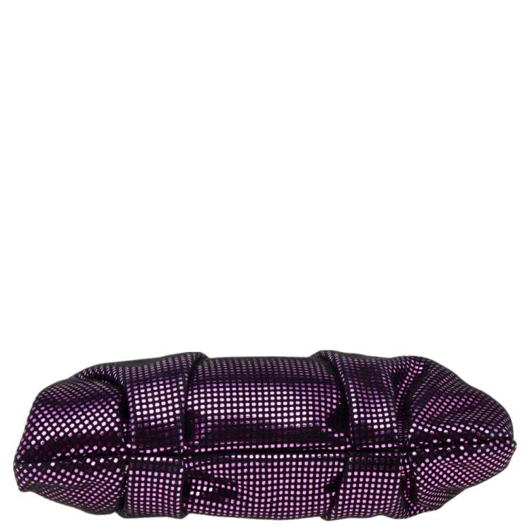 مملوكة مسبقًا Christian Louboutin Metallic Purple Suede Mini Loubi Lula Frame Clutch