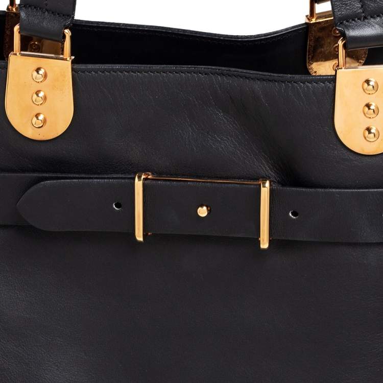 Pre Owned Christian Louboutin Black/Brown Pony Hair And Leather Sybil Shopper Tote