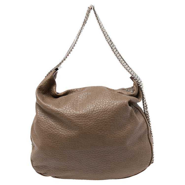 Pre Owned Christian Louboutin Dark Beige Leather Mariana Rider Hobo