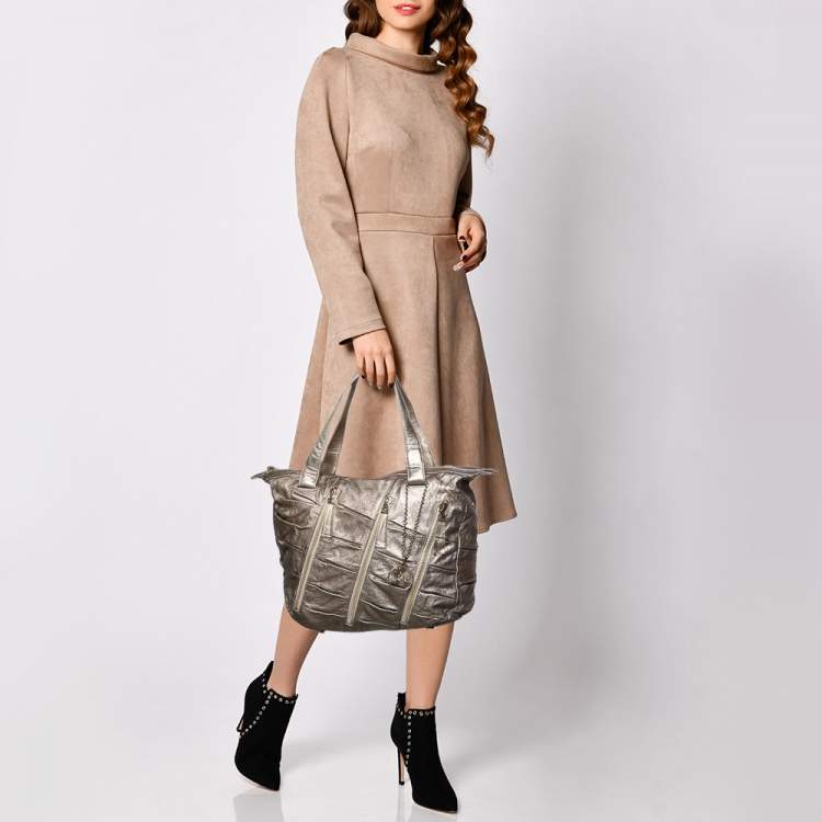 Pre Owned Christian Louboutin Gold Leather Tote