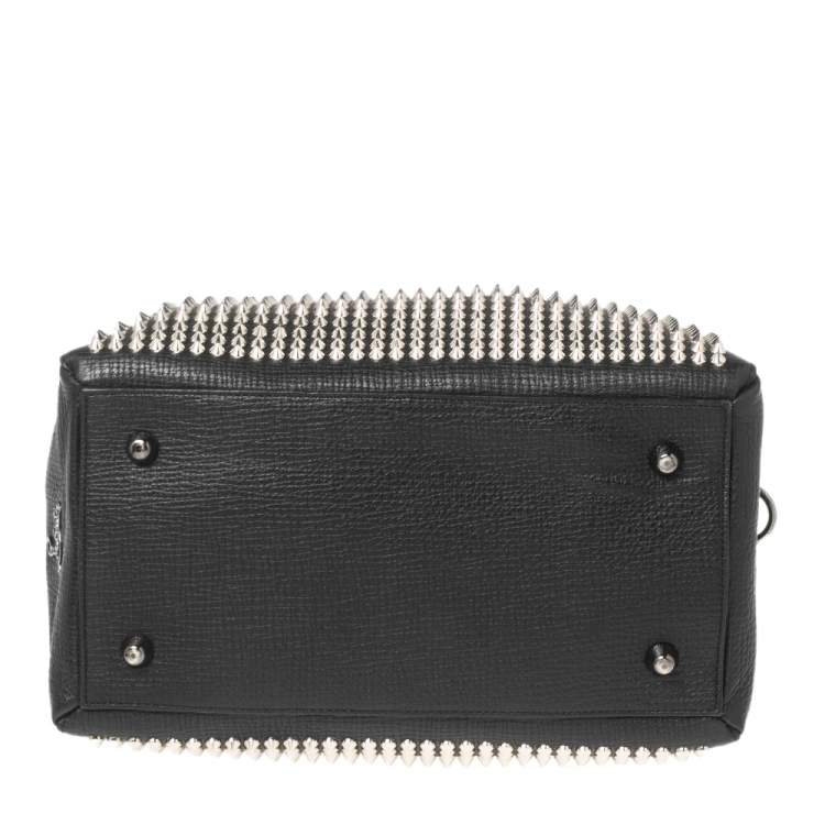 Pre Owned Christian Louboutin Black Leather Studded Panettone Satchel 