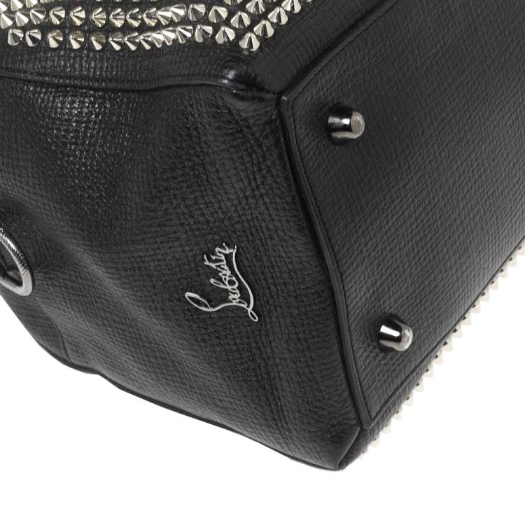 Pre Owned Christian Louboutin Black Leather Studded Panettone Satchel 