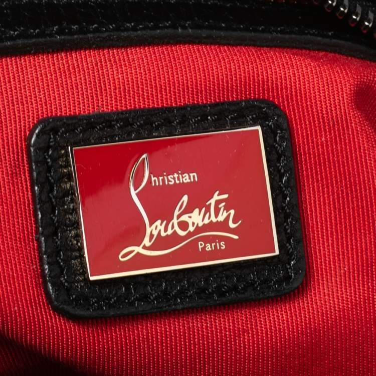 Pre Owned Christian Louboutin Black Leather Studded Panettone Satchel 