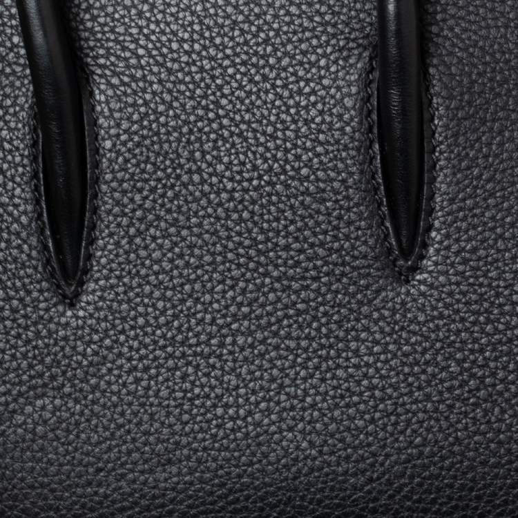 Pre Owned Christian Louboutin Black/Red Leather Mini Paloma Spike Tote