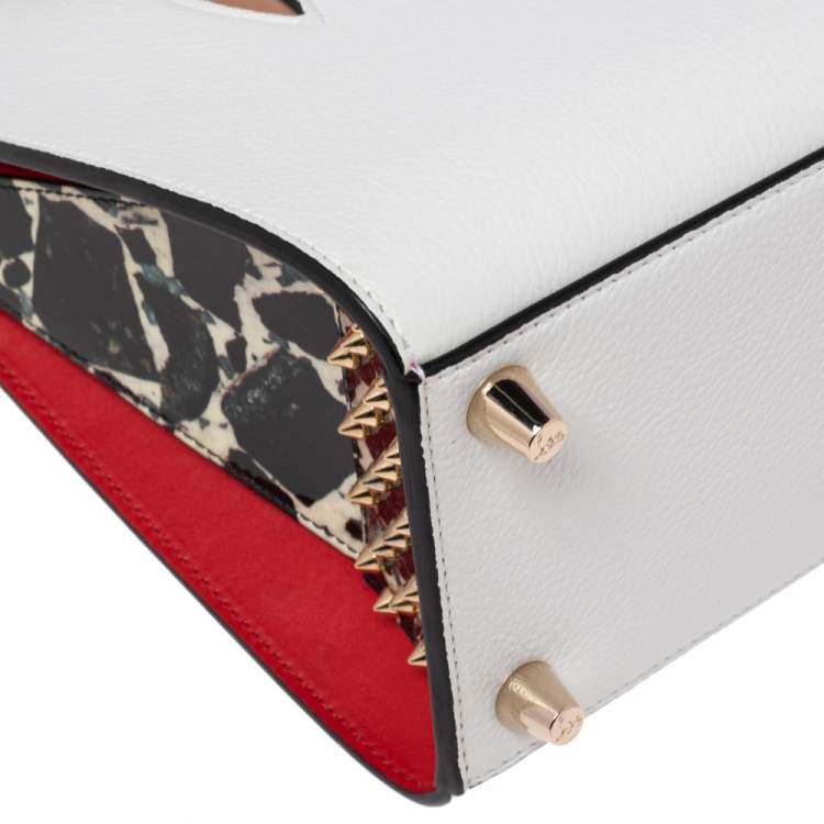 Pre Owned Christian Louboutin White Leather Small Paloma Tote
