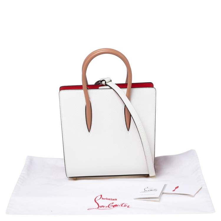 Pre Owned Christian Louboutin White Leather Small Paloma Tote