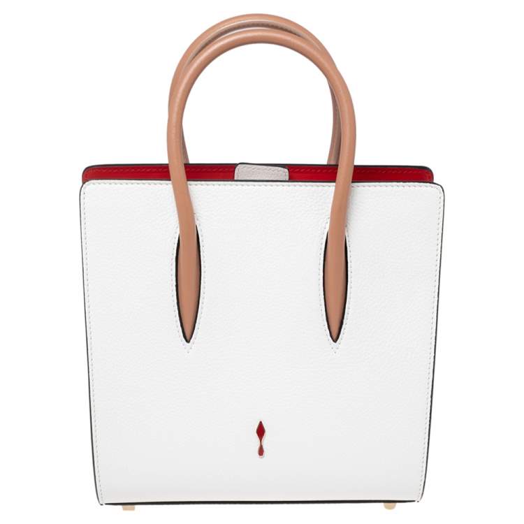 Pre Owned Christian Louboutin White Leather Small Paloma Tote