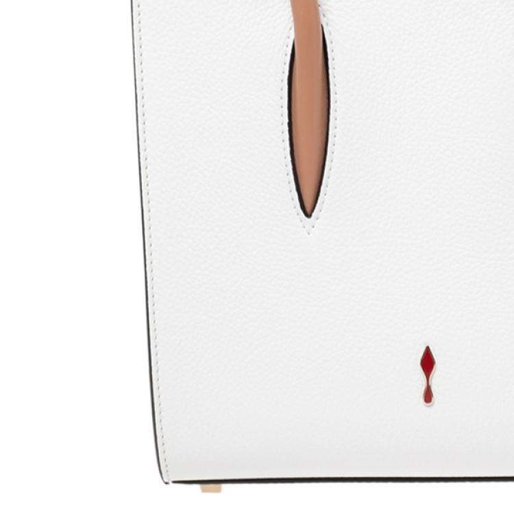 Pre Owned Christian Louboutin White Leather Small Paloma Tote