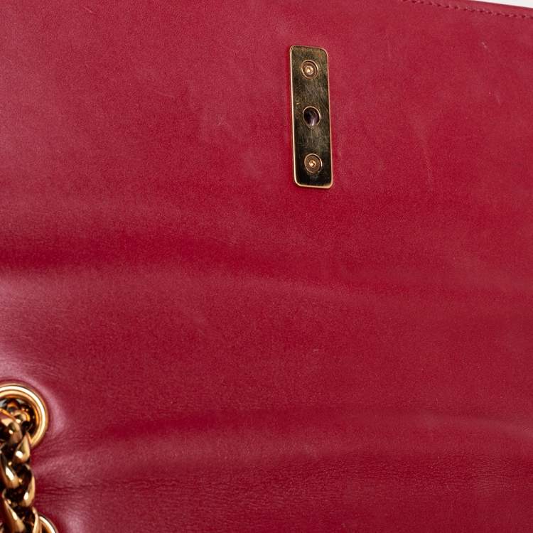 Pre Owned Christian Louboutin Red/Black Leather Sweet Charity Shoulder Bag