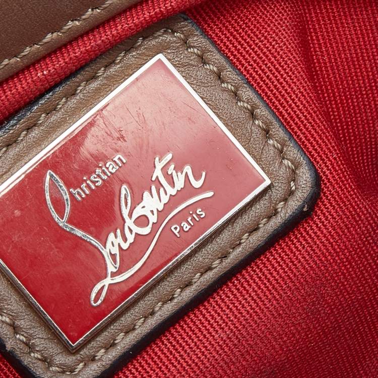 Pre Owned Christian Louboutin Silver Python Mini Sweet Charity Crossbody Bag