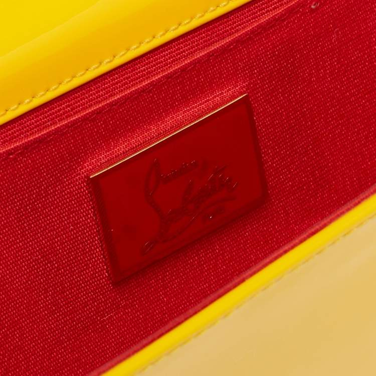 Pre Owned Christian Louboutin Yellow Patent Leather So Kate Clutch