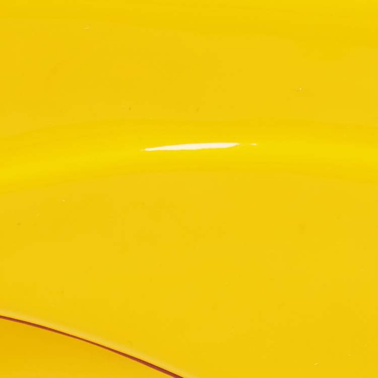 Pre Owned Christian Louboutin Yellow Patent Leather So Kate Clutch