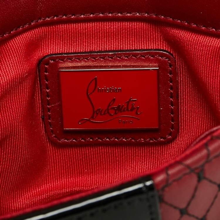 مملوكة مسبقًا Christian Louboutin Red/Black Matelasse Leather Sweet Charity Shoulder Bag