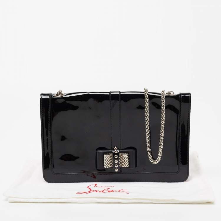 Pre Owned Christian Louboutin Black Patent Leather Sweet Charity Shoulder Bag