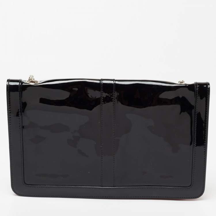 Pre Owned Christian Louboutin Black Patent Leather Sweet Charity Shoulder Bag