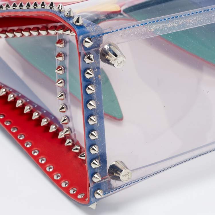 Pre Owned Christian Louboutin Multicolor/Clear PVC and Leather Medium Paloma Tote