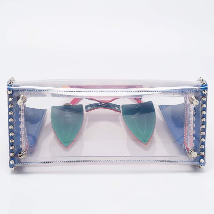 Pre Owned Christian Louboutin Multicolor/Clear PVC and Leather Medium Paloma Tote