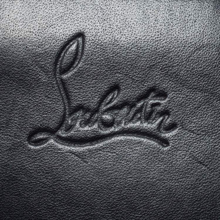 Pre Owned Christian Louboutin Gold/Black Velvet And Leather Sweet Charity Shoulder Bag