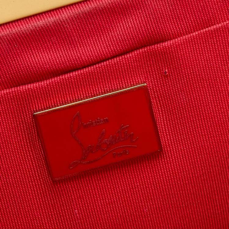 Pre Owned Christian Louboutin Black Satin Loubinight Frame Clutch