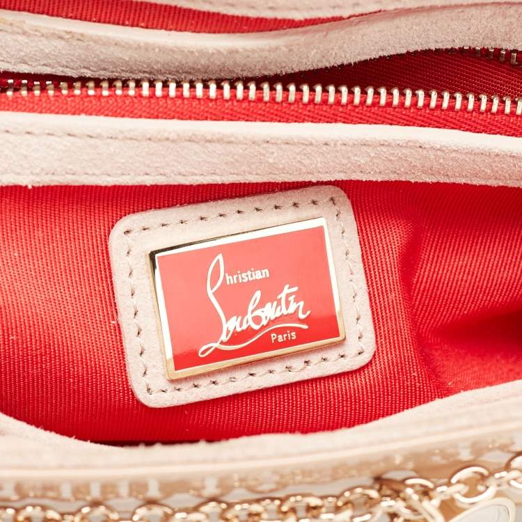 Pre Owned Christian Louboutin Beige Patent Leather Riviera Clutch