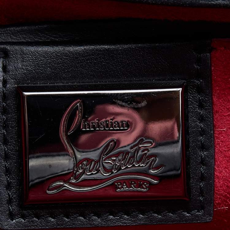 Pre Owned Christian Louboutin Black Leather Sweet Charity Loubi Bow Shoulder Bag