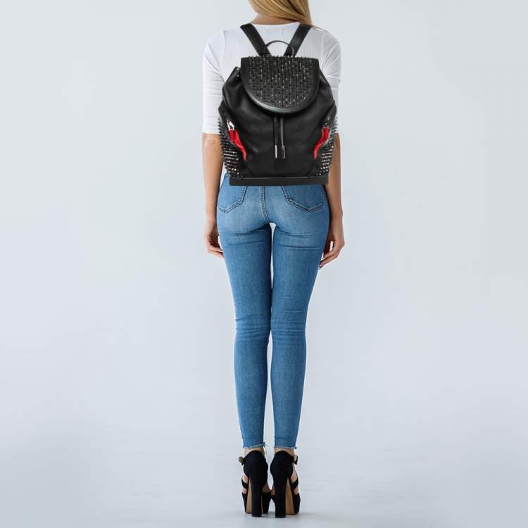 Christian Louboutin Black/Red Leather and Explorafunk Backpack Christian Louboutin