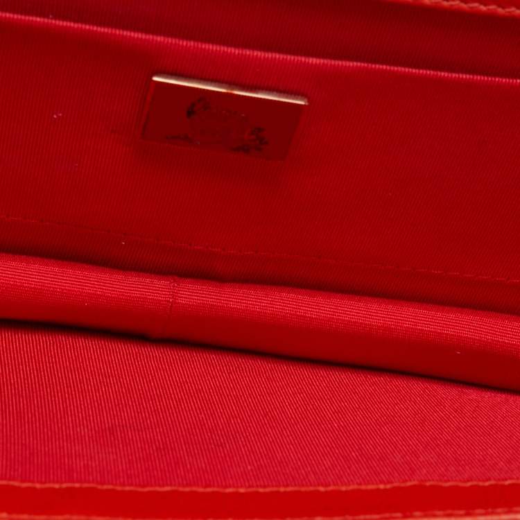 Pre Owned Christian Louboutin Ombre Orange Python Envelope Clutch