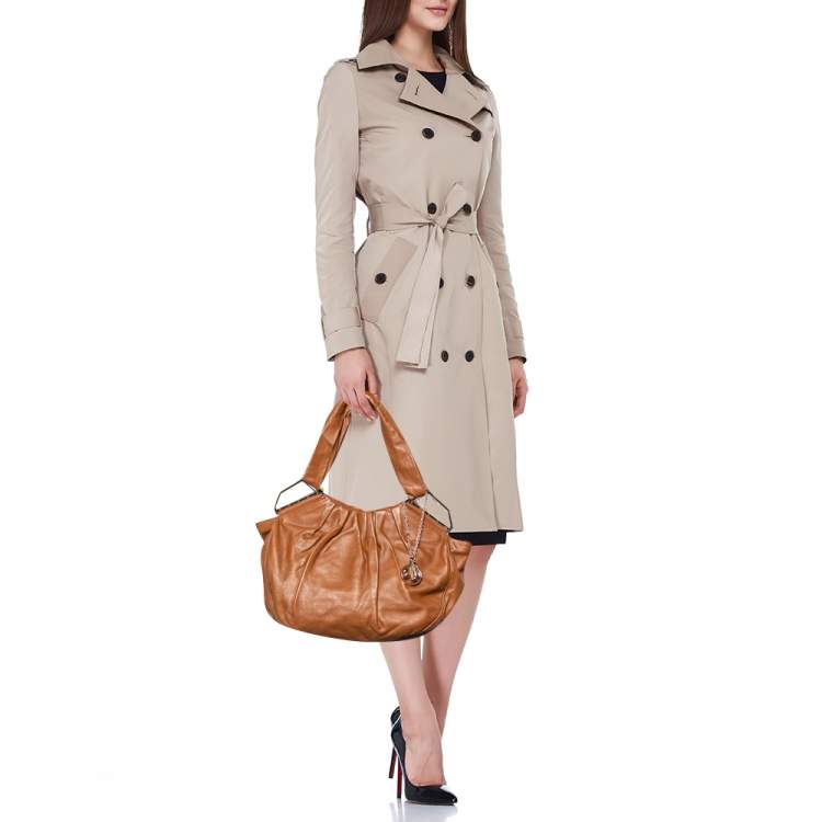 Pre Owned Christian Louboutin Brown Leather Shoulder Bag