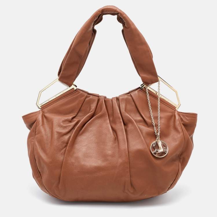 Pre Owned Christian Louboutin Brown Leather Shoulder Bag