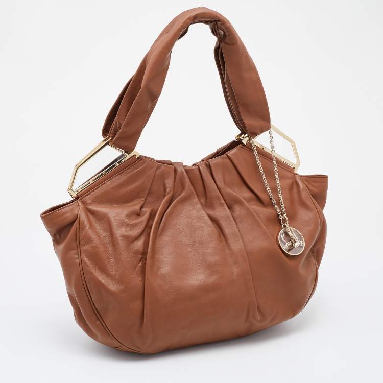 Pre Owned Christian Louboutin Brown Leather Shoulder Bag
