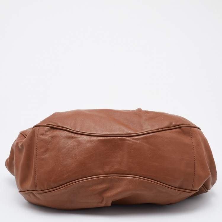 Pre Owned Christian Louboutin Brown Leather Shoulder Bag