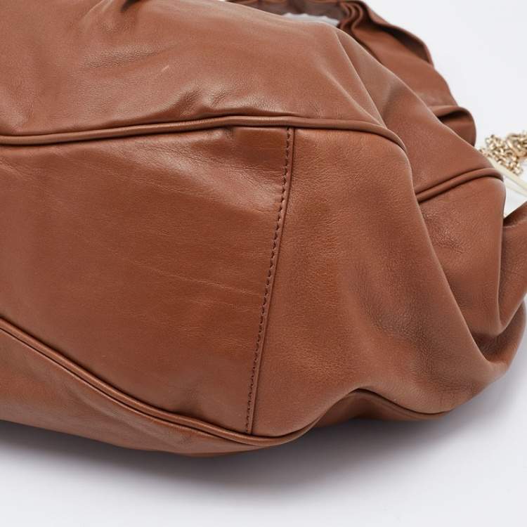 Pre Owned Christian Louboutin Brown Leather Shoulder Bag