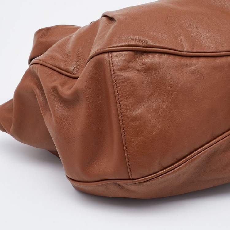 Pre Owned Christian Louboutin Brown Leather Shoulder Bag