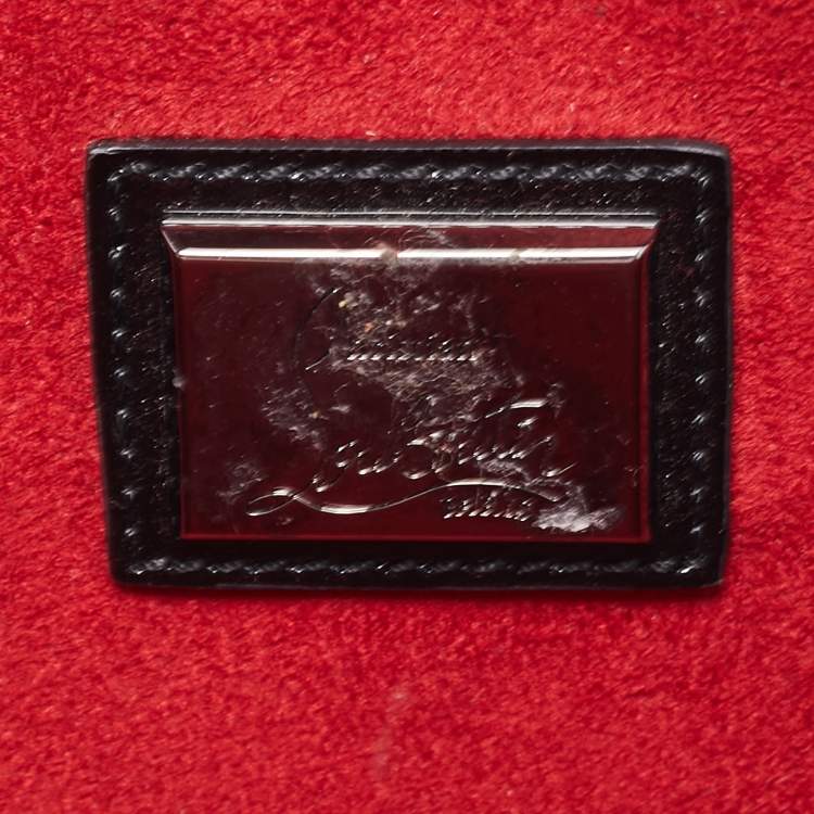 Pre Owned  Christian Louboutin Black Patent Leather Small Vanite Chain Clutch